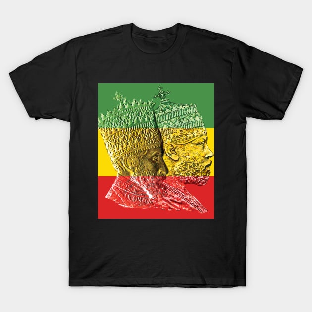 Haile Selassie Menelik Kings of Kings Ethiopia T-Shirt by rastaseed